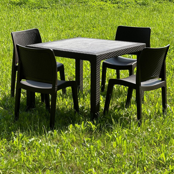 Обеденный комплект Royal Family JULY MINI S стол и стулья коричневые